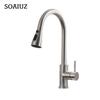 Tapware Removable Hot Sink Kitchen Flexible Faucet with Pull Down Sprayer Mixer Black  Korea Type Gourmet Single Lever Stream