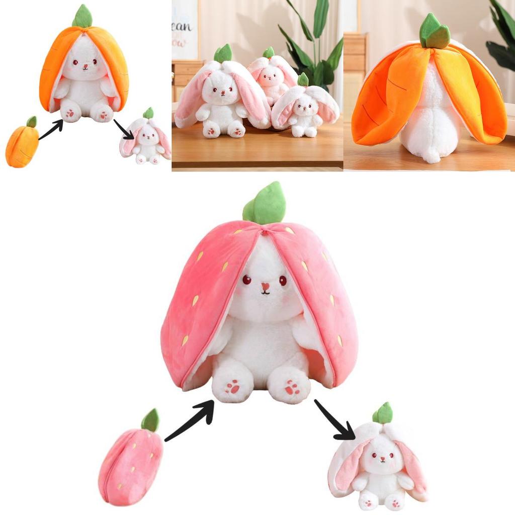 Adorable Transformable Fruit Rabbit Plush Toy