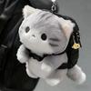 Grauer Flauschiger Katzen Schlüsselanhänger Weicher Plüsch Rucksack Anhänger Kawaii Anhänger Geschenk für Freundin Viral Kuscheltier Zubehör