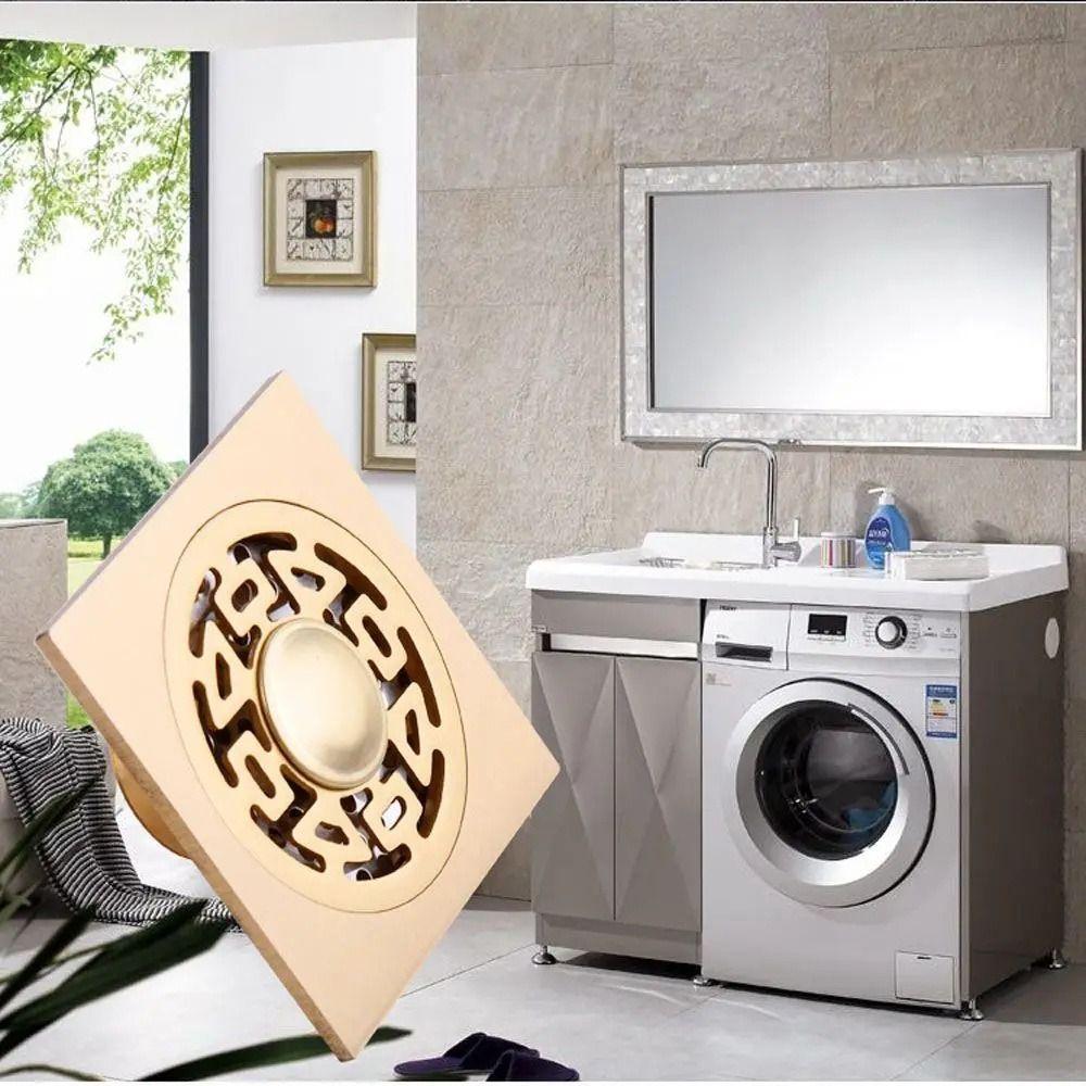 Anti-odor Square Shower Drain Removable Floor Hair Catcher Durable Floor Drains  Toilets