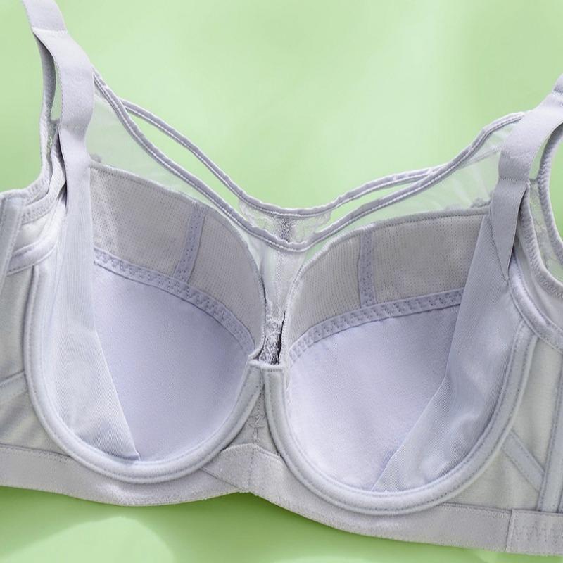 European and American Breathable Plus Size Bra Sexy Mesh Soft Steel Ring Exquisite Lace U-shaped Beautiful Back Plus Size Underwear