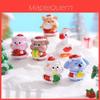 Miniaturas Adoráveis de Animais de Natal em Resina Com Paisagem Nevada Enfeites DIY