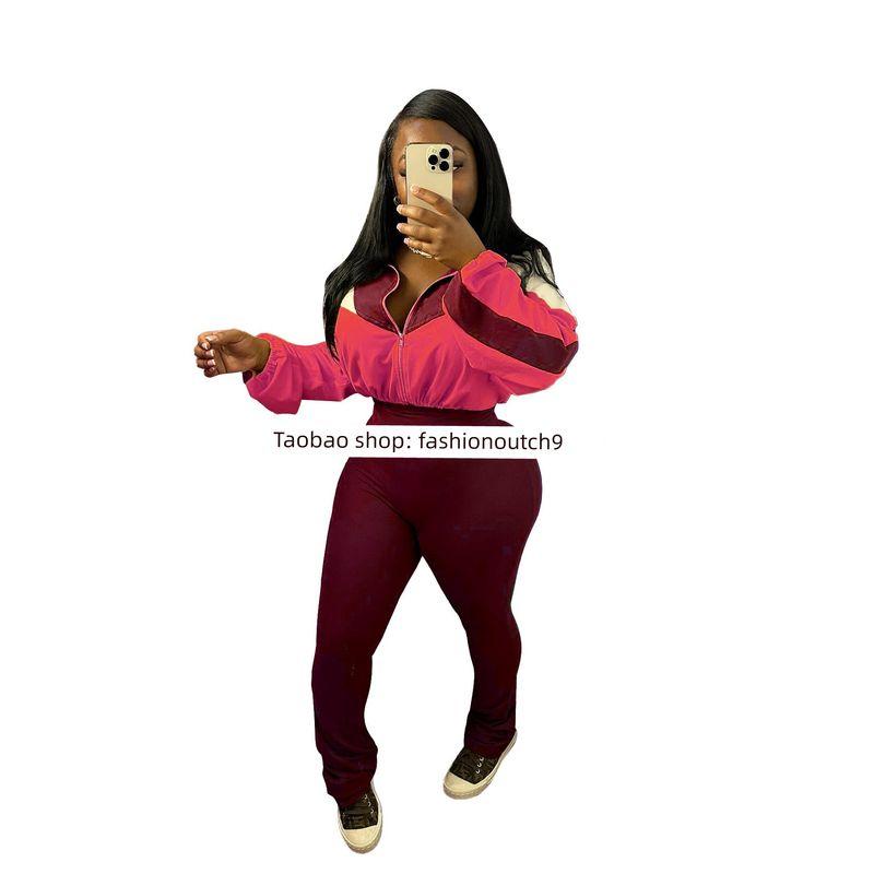 

2025 Цветной блок Пупок Высокая талия Микродинамик Wine Red + Rose Red 2XL