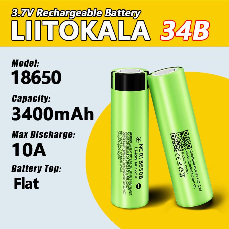 LiitoKala NCR18650B 3400mAh Battery, Model 34B