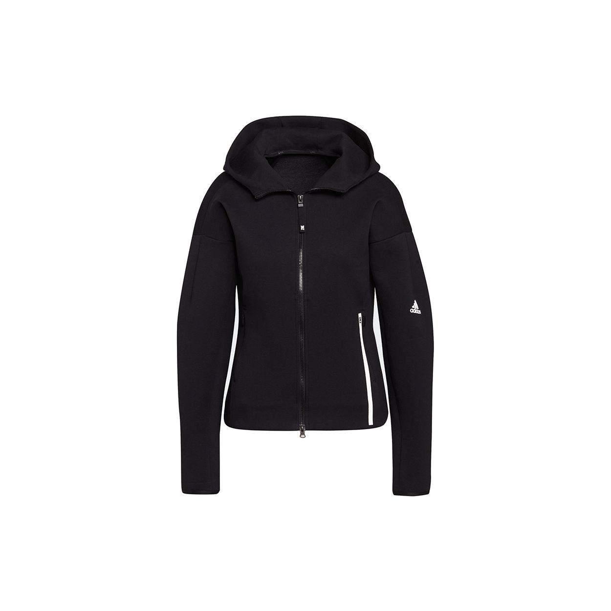 Adidas W Z.N.E FZ Solid Color Long Sleeve Zip Up Hoodie Women Sports Training Casual Outerwear Black GT9759 S