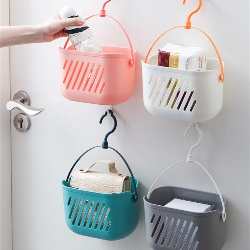 Hanging Shower Holders With Drainage Holes And Handle For Bathroom Organization Plastic Storage Basket Multi Purpose Bath Accessories