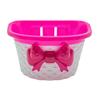 Retro Woven Front Riding Basket with Bow Children's Bicycle Scooter Basket Front Handle Carrier