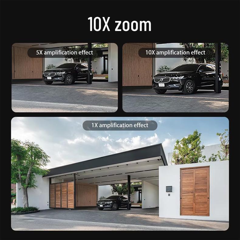 V380 Solar-Powered 10X Zoom Panoramic PTZ Camera with Mobile Alarm for Outdoor Use