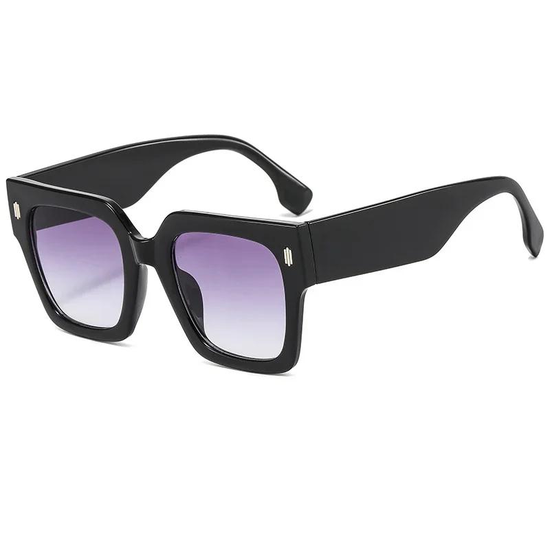 Outdoor Große Rahmen Quadratische Sonnenbrille Damen Herren Hübsche Geometrische Sonnenbrille Spiegel Schwarz Farbverlauf Designer Marke Mode