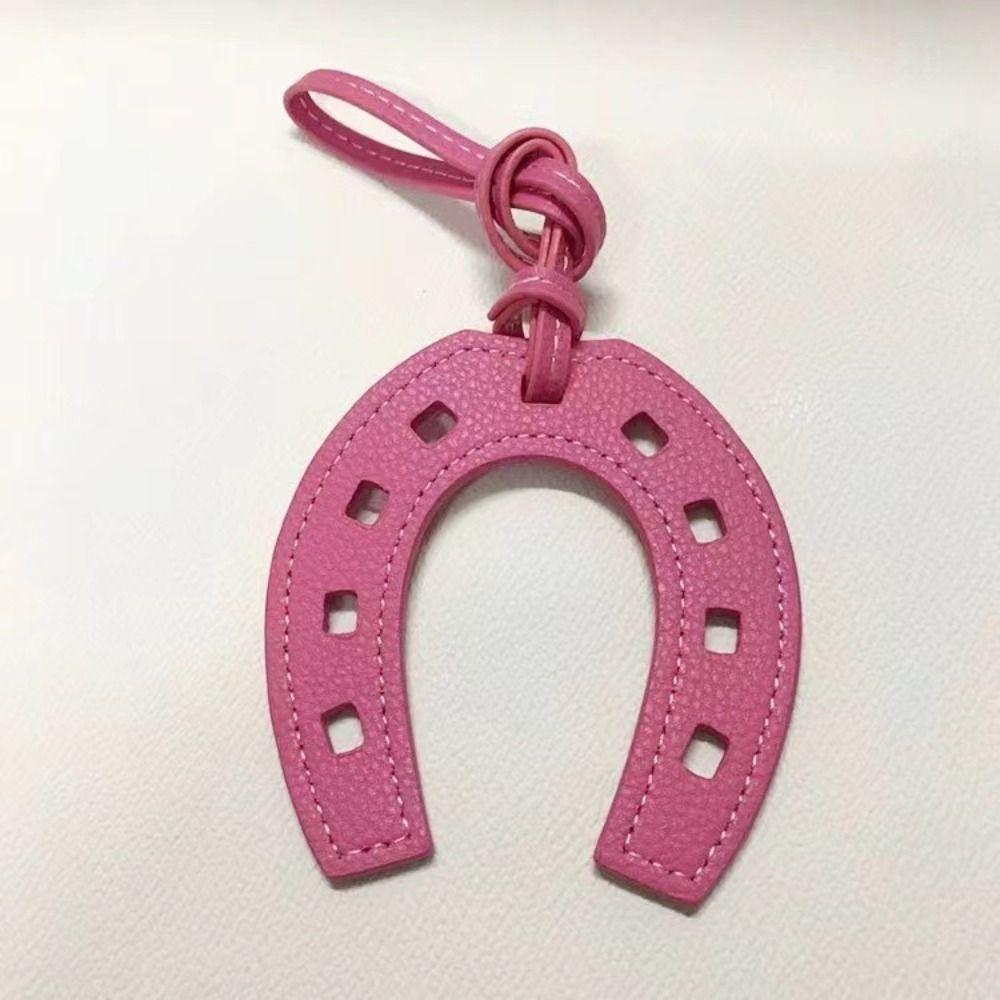 10 Colors Women And Girls PU Leather Horse Hoof Horseshoe Keychain Handbag Holder Charm Bag Purse Accessories for handbags