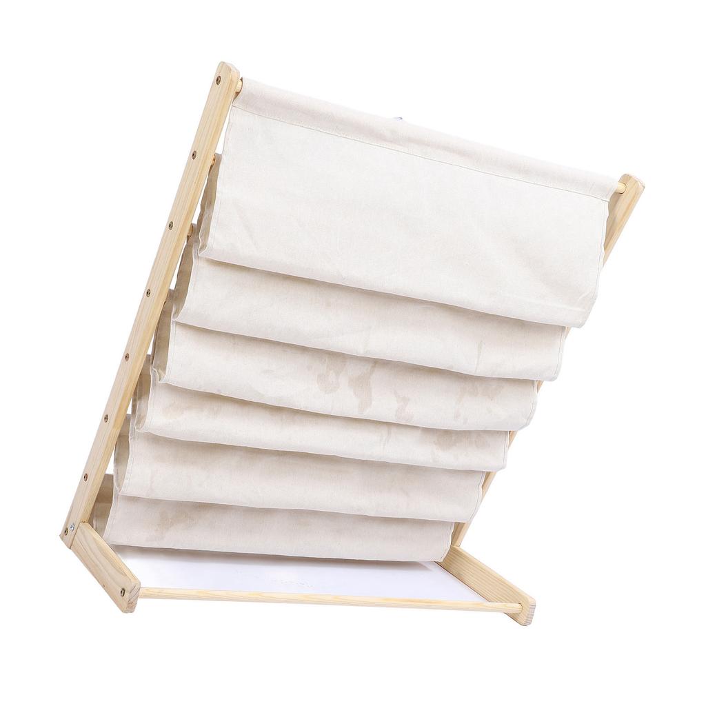 FDIT Standing Children\'s Book School Wooden Book Shelf, Baby Rding Rack & Storage Shelf for Ages 3+, Safe Pine & Cotton  , Space Saving Nursery