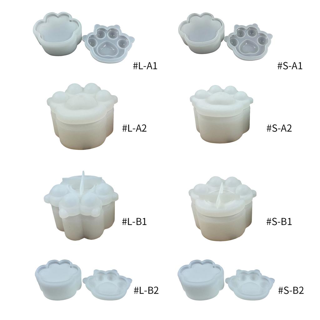 DIY Tigers Paw Shaped Container Silicone Molds 3D Epoxy Resin Mold DIY Storage Box Molds Crafts Jewelry Making Supplies