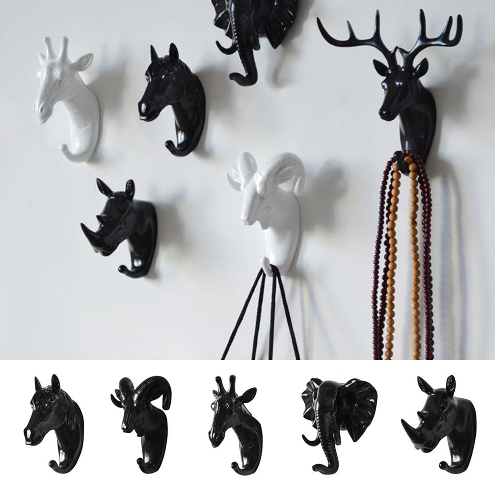 Animal Wall Hanger Hanging Hook Decor Clothes Craft Resin Ornament Decorative Supply for Bedroom Office Corridor