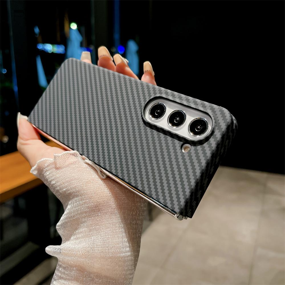 High Quality Carbon Fiber Texture Phone Case for Original Samsung Galaxy Z Fold 7 6 5 4 3 Shockproof Women Men Protection Cover