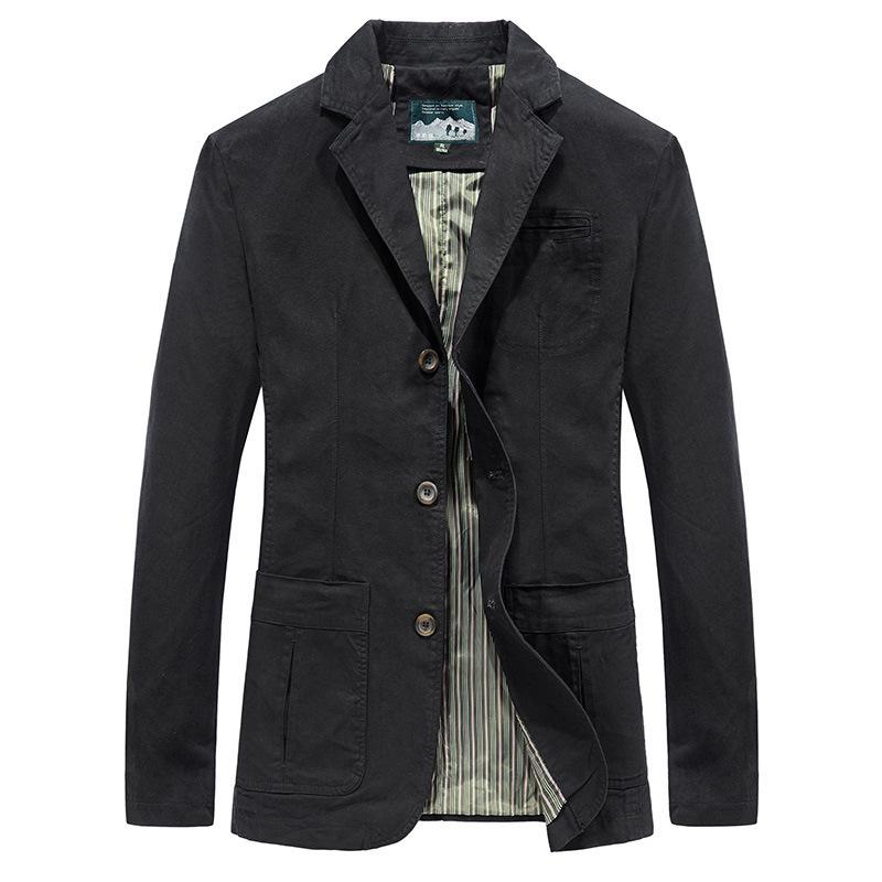 Men's Loose Large Size Suit Pure Cotton Washing Single-breasted Casual Single Spring and Autumn Jacket Top