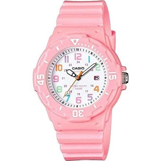 CASIO analog wristwatch LRW-200H-4B2V women kids cheap pastel pink multicolor overseas model.