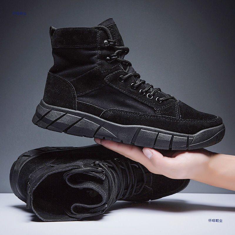 Summer cowhide Martin boots men's British style Korean version versatile high-top short boots men's desert boots tooling shoes outdoor