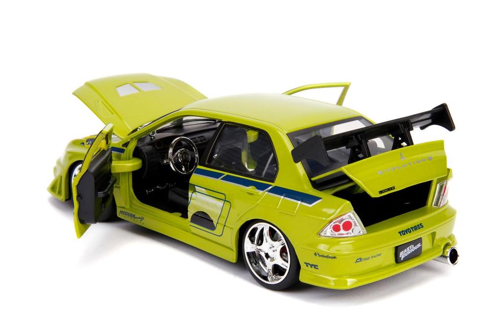 Jada Toys Fast & Furious Series 1/24 F&F Mitsubishi Lancer Evo VII Green/Graphics (Brian) Finished Product