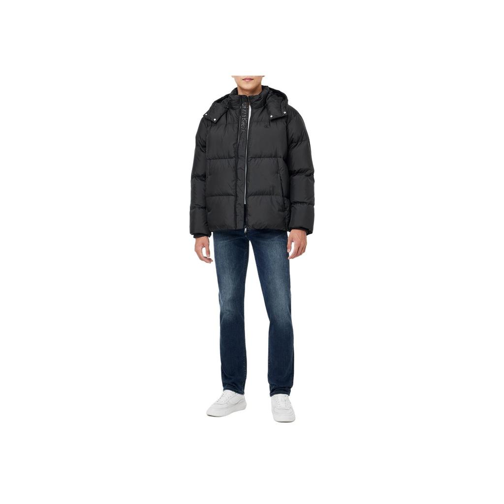 Calvin Klein Minimalist Comfortable Versatile Warm Hooded Long Sleeve Down Jacket Men Outerwear Black J327349-BEH