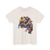 Superhero Wrestle T-shirt, Retro Battle Graphic, Funny Superman Vs Marvel Tee
