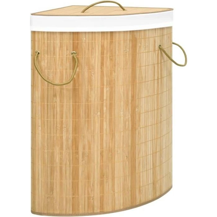 VidaXL Panier à linge d'angle Bambou 60 L