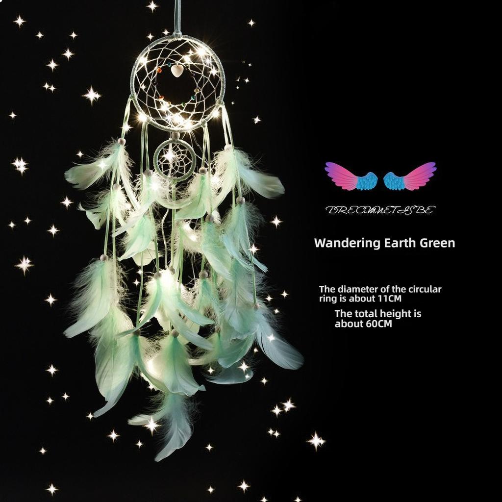 Boho Indian Dreamcatcher Pendant - Three Lives Series Bedroom Wind Chime with Gentle Bells