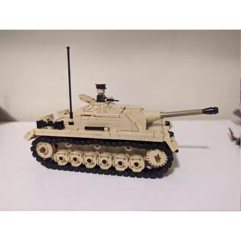 MOC-162438 Building Blocks – WWII StuG III Self-Propelled Assault Gun Tank Assembly Model Toy Décor Piece