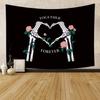 Black and White Love Hands Tapestry Space Stars Galaxy Tapestry Wall Hanging Romantic Art Home Decor for Bedroom Living Room