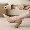 Temperament von Prominenten täglich dicke Absätze Schuhe Pendeln Nische High-End Schuhe mit mittlerem Absatz 2025 Frühling und Sommer Französische eckige Zehenpartie Damenschuhe