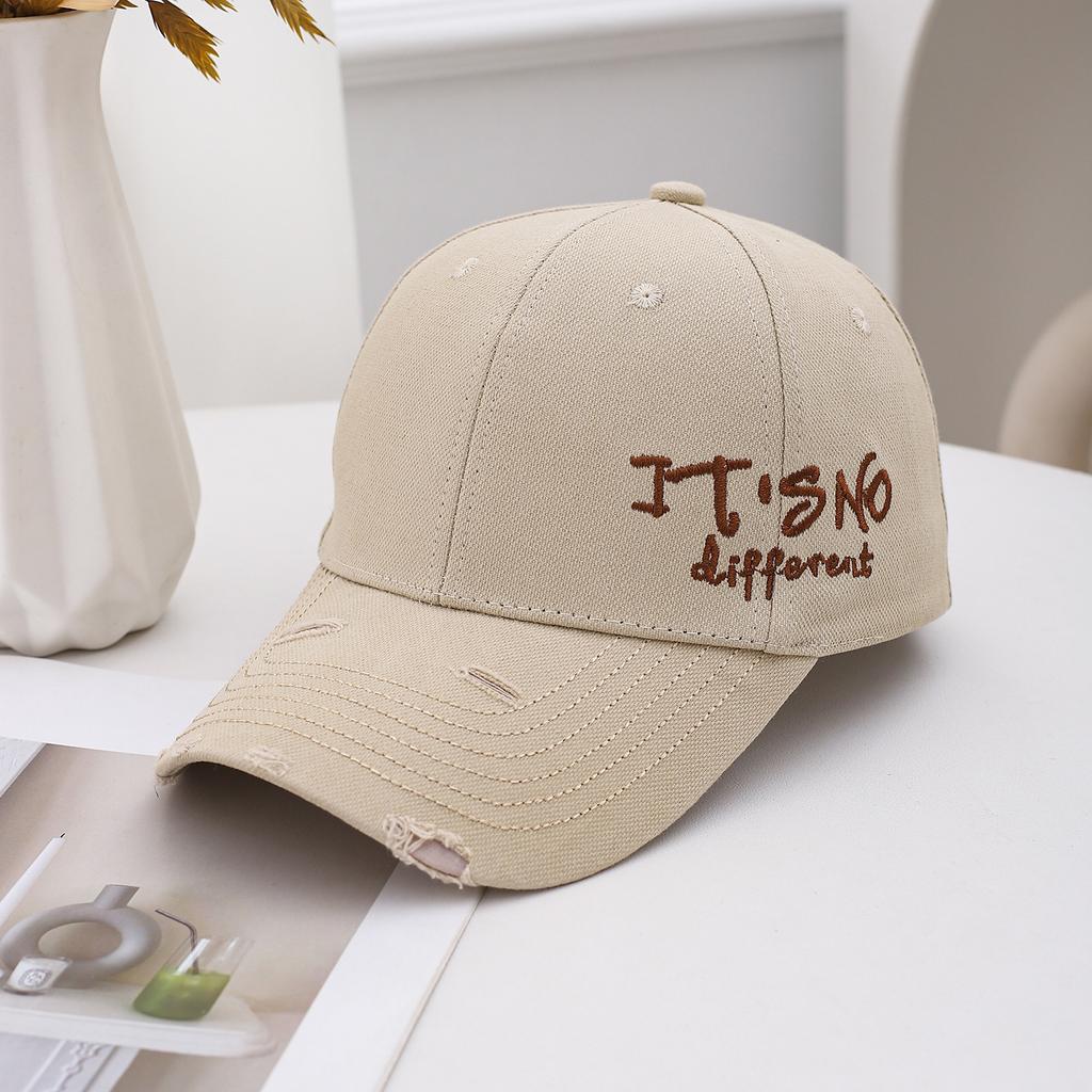 Spring And Summer Big Head Circumference Hole Letter Baseball Cap Female Versatile Hard Top Wide Brim Cap Male