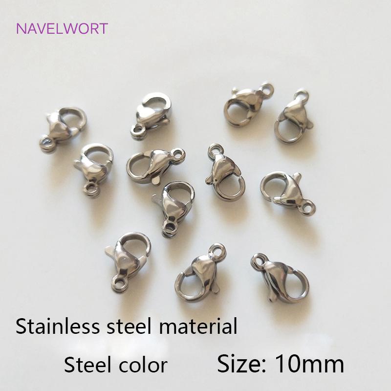 

6mm Exquisite Round Spring Clasps, High Quality 10mm/12mm Lobster Clasps For DIY Jewelry Necklace Bracelet Making Accessories 10 pieces