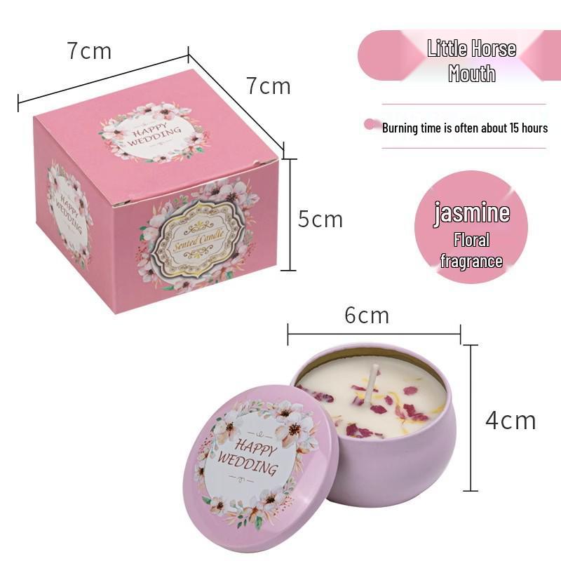 Scented Candle Tin with Dried Flowers - Long-Lasting, Romantic Fragrance for Bedroom & Home Odor Removal
