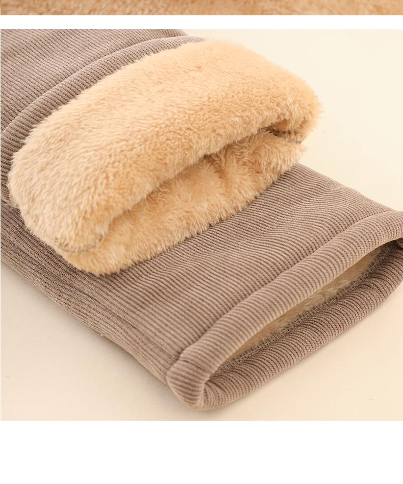 Thick Fleece-Lined Lambswool Pants for Seniors – Warm Cotton, Plus Size, Ideal for Moms and Grandmothers.