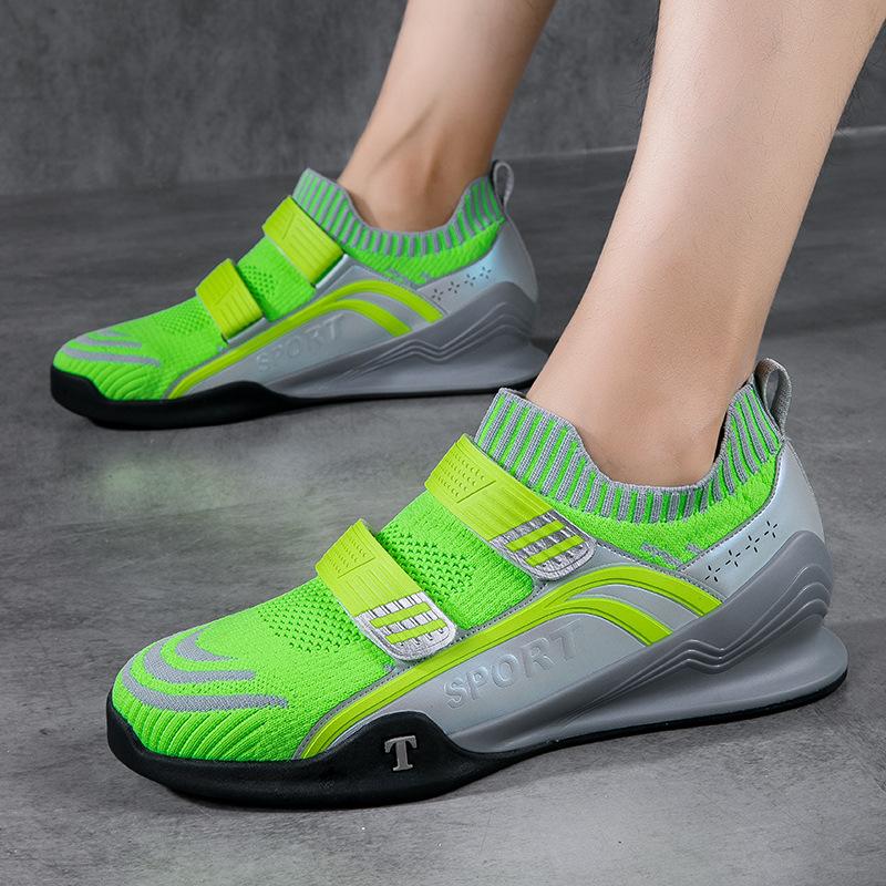 Neue professionelle Unisex Schnürlose Kniebeugen Hard Pull Schuhe Kraftheben Schuhe Fitness Trainingsschuhe Rutschfeste Deep Squat Stiefel