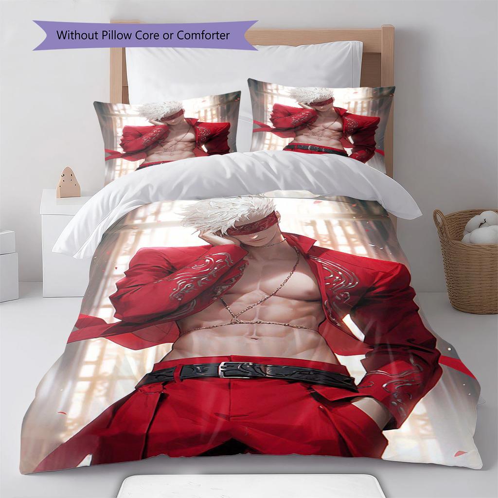 Jujutsu Kaisen Bedspread Set Duvet Cover Polyester Comforter Cover Pillowcase Twin Full Queen Zipper -QJY
