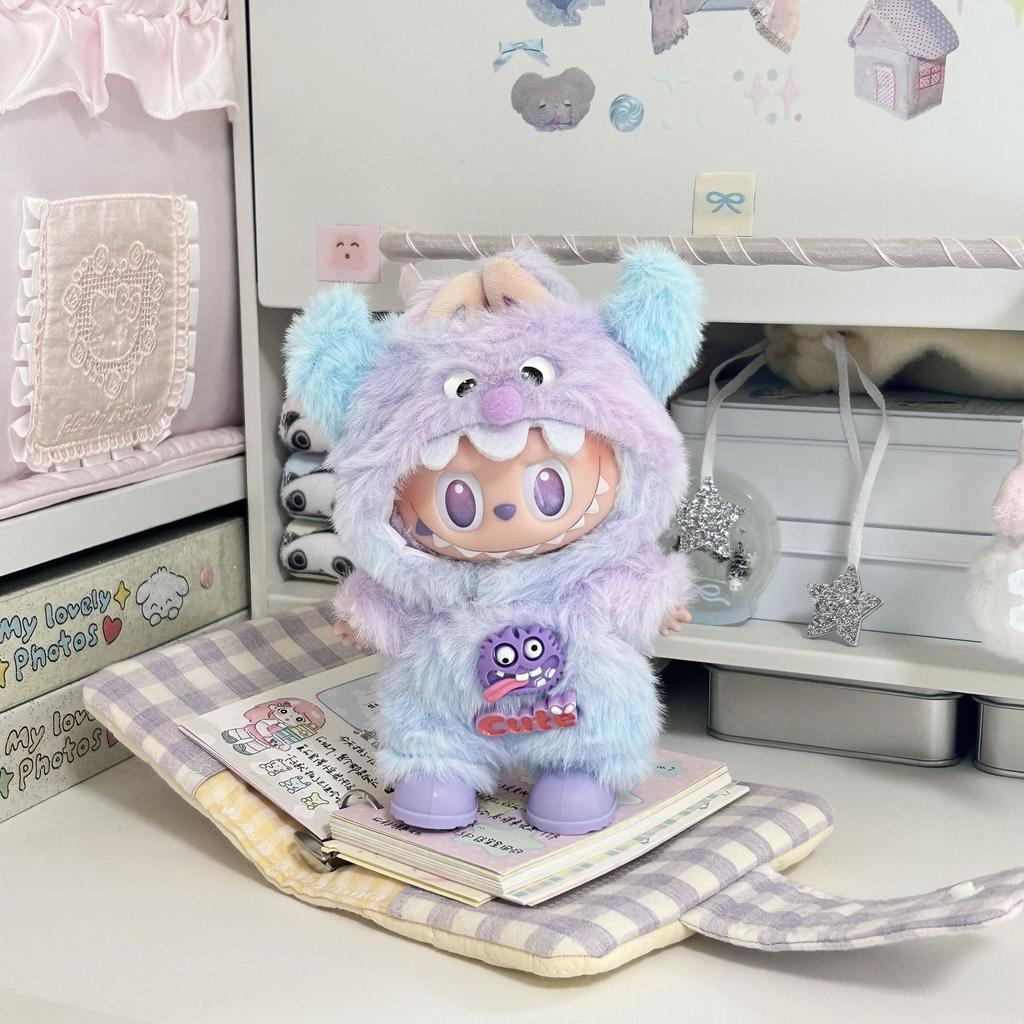 10cm For Labubu Clothes Big Angel White Pink Rabbit Plush Baby Clothes Cute And Fashionable Angel Cotton Doll Clothing Doll Sets