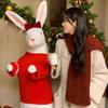Winter Women's Versatile Korean Style Knitted Wool Red Scarf High-end Christmas Gift Couple Neck Warmer