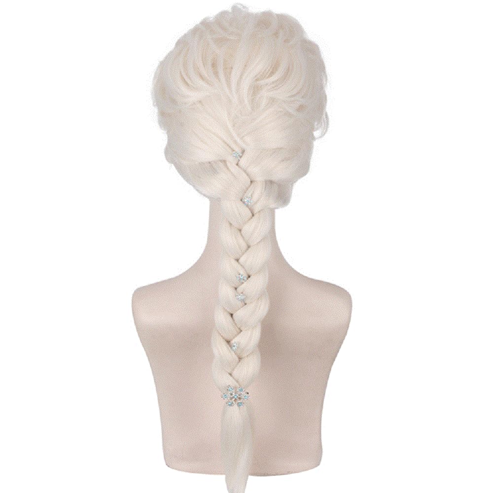 RyuuCos Frozen Elsa Wig Cosplay Hairnet Heat Resistant Disguise Costume Gift Event Halloween Christmas School Festival Cultural Festival Festival