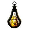 Yousheng Halloween Candle Lantern, Vintage Castle Witch Scarecrow Flameless LED Lighted Lantern for Halloween Table