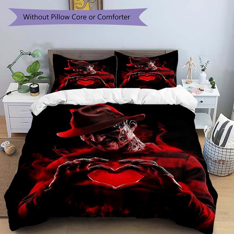 3pcs Horror Icon Duvet Cover Set, Includes 1 Duvet Cover and 1/2 Pillowcases (No Insert) yy251104215