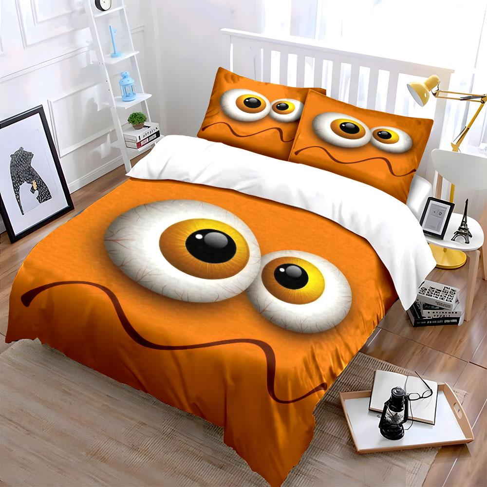 Kreatives Augapfel-Themen-Set Mehrere Größen Kinder- und Schlafzimmer für Erwachsene Exquisites 3-teiliges Bettwäsche-Set, Geschenk