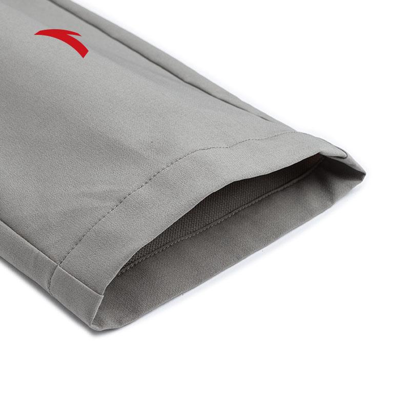 Anta Casual Simple Solid Color Straight Fit Quick Dry Breathable Knitted Sports Pants Men bottoms Gray 152437501N-1