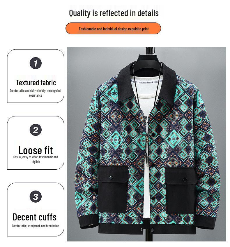 Modna męska jesienna kurtka dżinsowa patchworkowa - Dostępne rozmiary plus