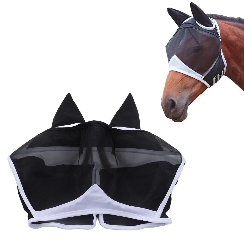 Horse Fly Mask Breathable Comfortable Soft Fine Mesh Design Horse Face Mask Horse Supplies with Ears
