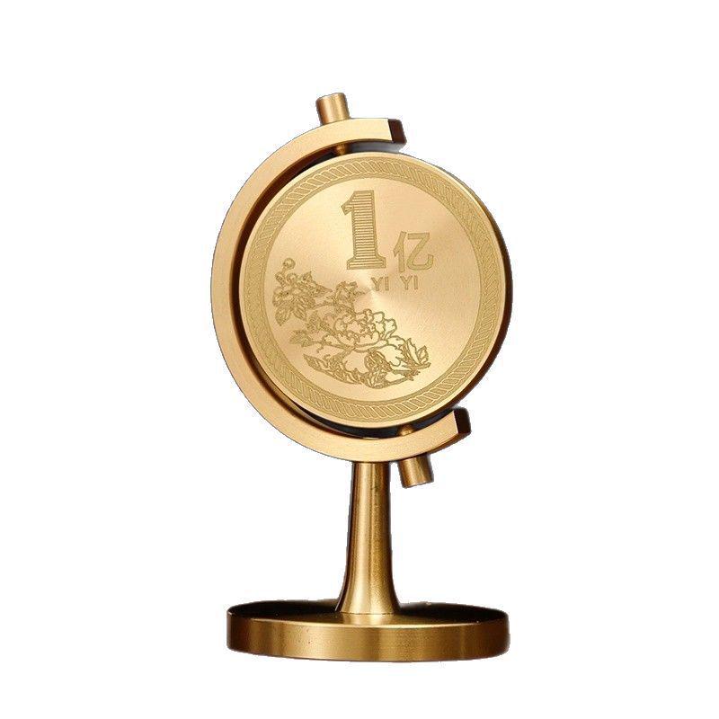 Pure Brass Rotating Ornament: Small Goal for Prosperity - Office Desktop Decor
