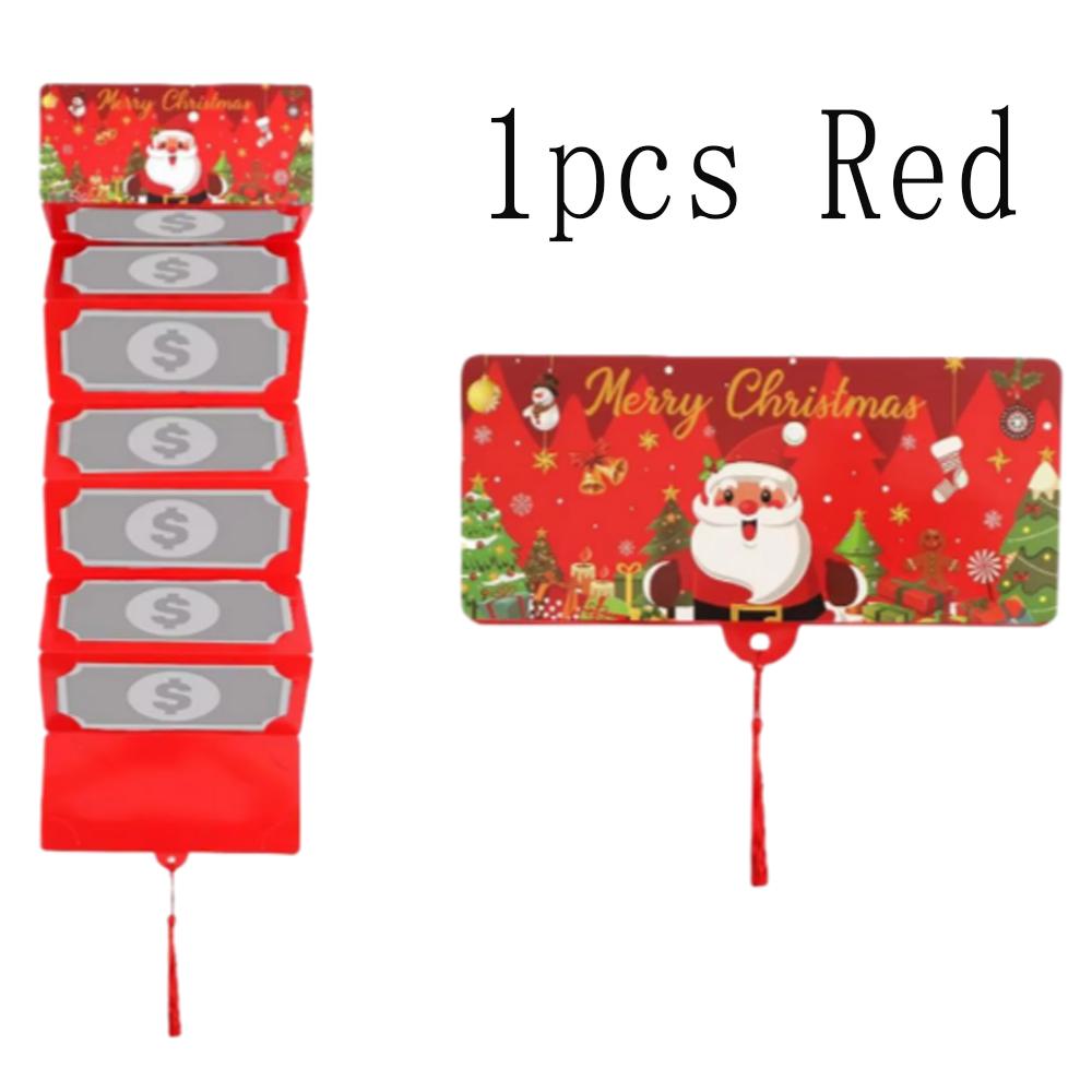 1pcs Christmas Money Holder Wallet Greeting Card Folding Cash Holder Red Envelope For New Year Thanksgiving Gift Party Money Box