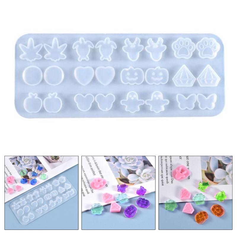 DIY Art Crafts Ear Studs Casting Mold Handmade DIY Earrings Silicone Mold Eardrops Danglers UV Crystal Resin Epoxy Mold