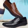 Spring and Summer New Leather Shoes Men's Casual Breathable Lazy Shoes Trend Non-slip Work Shoes