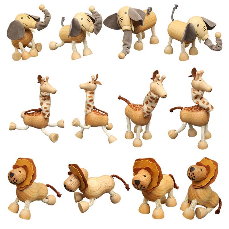 1pc Cute Educational Horse Deer Wooden Wood Animal Figurines Toy Festival Gift