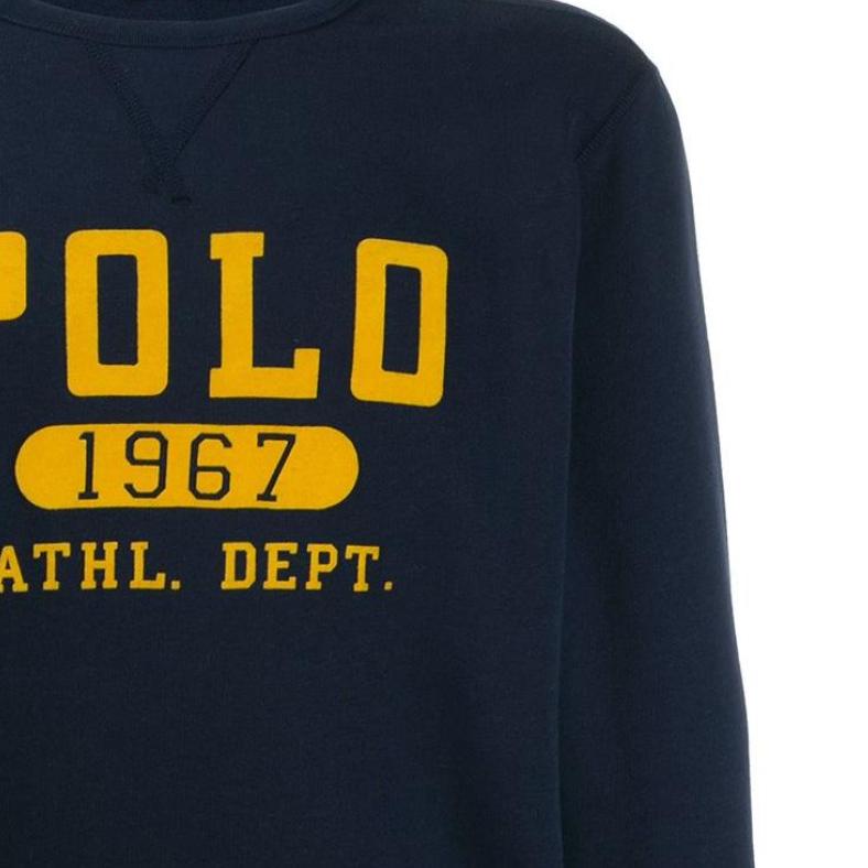Polo Ralph Lauren Ss23 Logo Letter Number Print Crewneck Long Sleeve Sweatshirt Men sweatshirt Navy-Blue 710766798-001